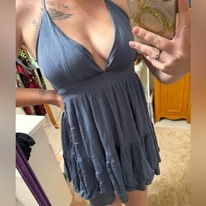 Lovely Day Sky Blue Halter Dress